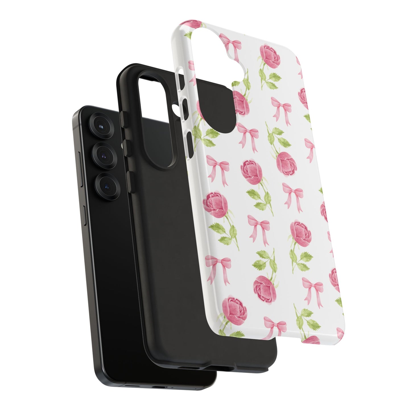 Floral Phone Case, Samsung Casing, Bow Coquette, Aesthetics Pink, Minimaliste Style, Gift For Her
