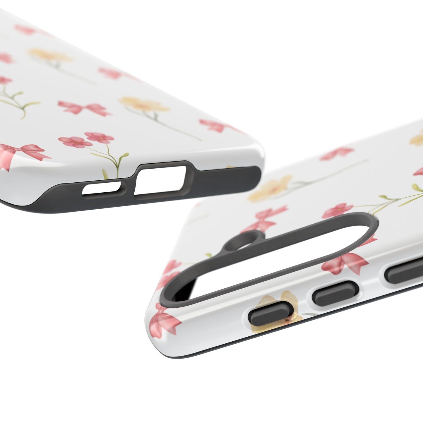Aesthetic Floral Phone Case, Wild Flower Phone Case, Samsung Galaxy S24 S23 Ultra, Bow Phone Case, Gifts For Her