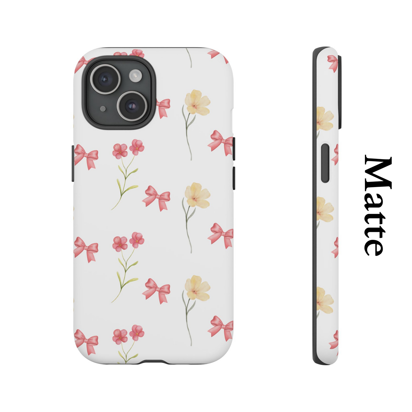 Aesthetic Floral Phone Case, Wild Flower Phone Case, Iphone 16 15 14 13 12 Pro Max, Bow Phone Case, Iphone Case, Gifts For Her