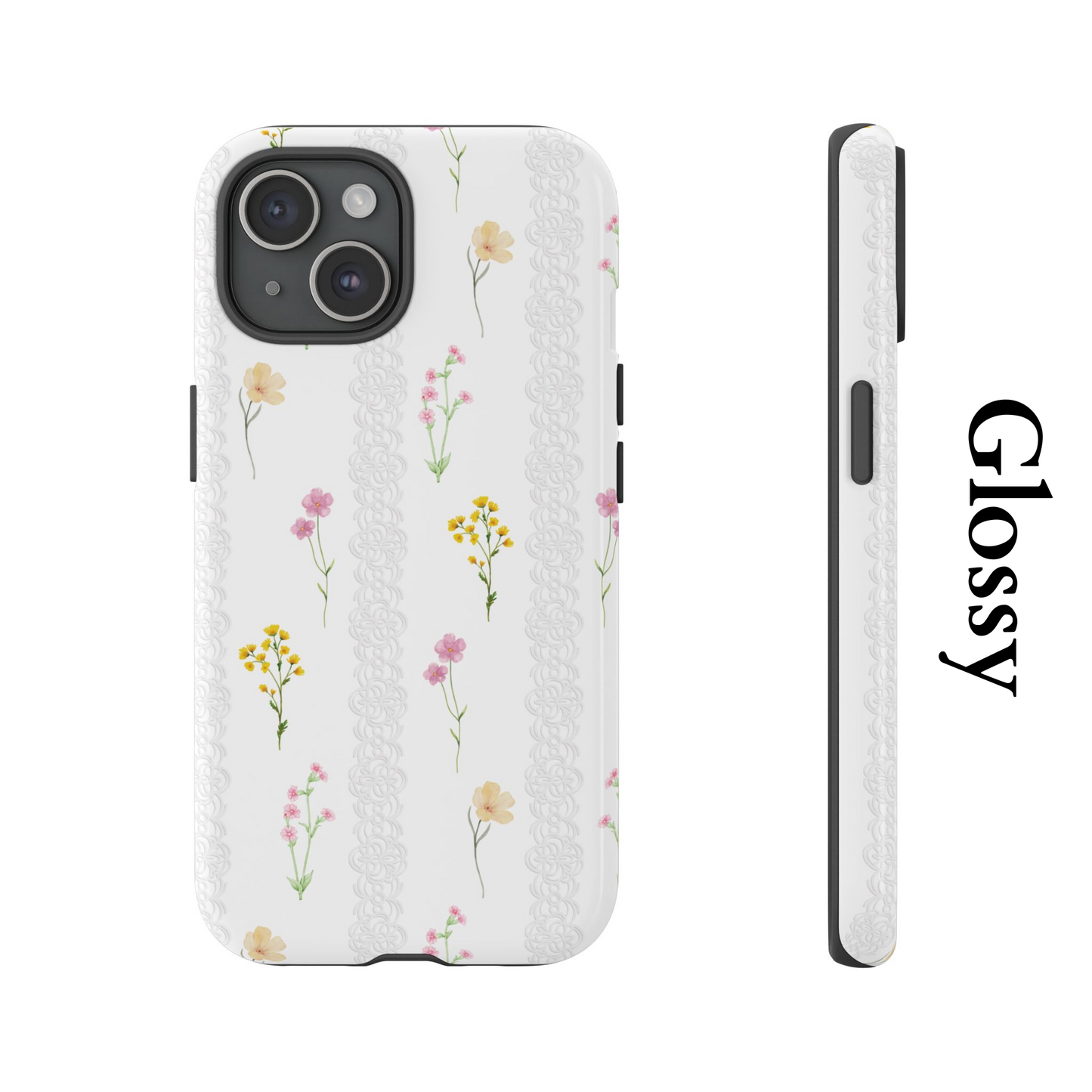 Aesthetic Wild Flower Phone Case, Floral Pattern Cover, iPhone 16 15 14 13 12 Pro Max, iPhone Case, Gift For Her