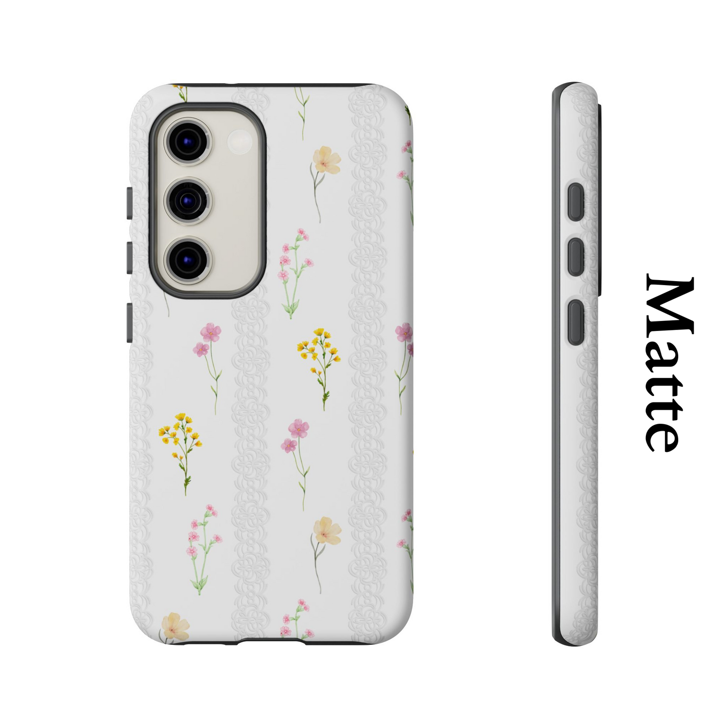 Aesthetic Wild Flower Phone Case, Coquette Aesthetics, Floral Pattern Cover, Minimaliste Style, Samsung Casing, S24 Cases