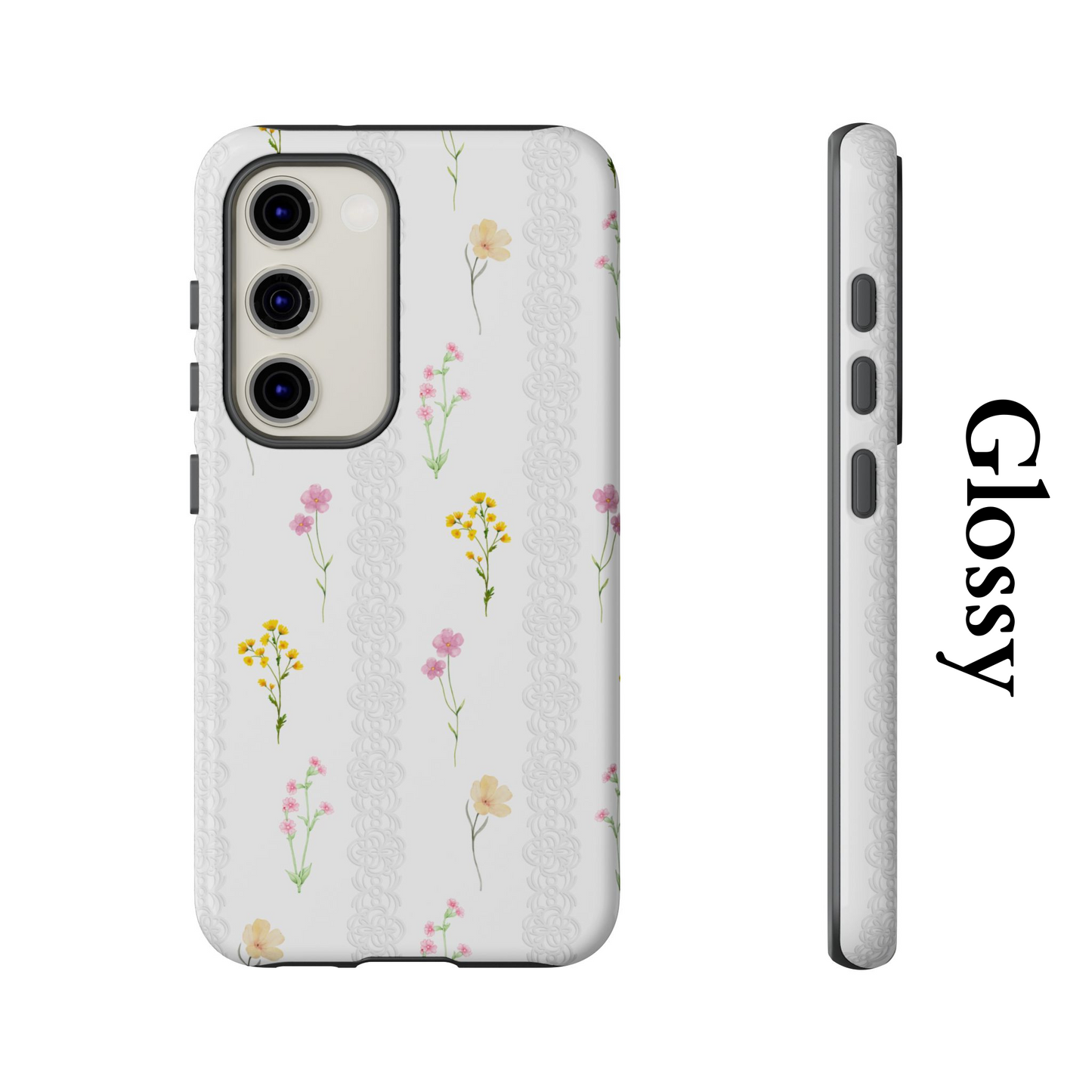 Aesthetic Wild Flower Phone Case, Coquette Aesthetics, Floral Pattern Cover, Minimaliste Style, Samsung Casing, S24 Cases