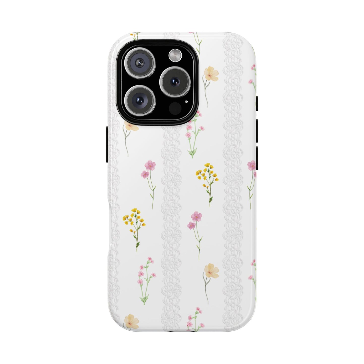 Aesthetic Wild Flower Phone Case, Floral Pattern Cover, iPhone 16 15 14 13 12 Pro Max, iPhone Case, Gift For Her