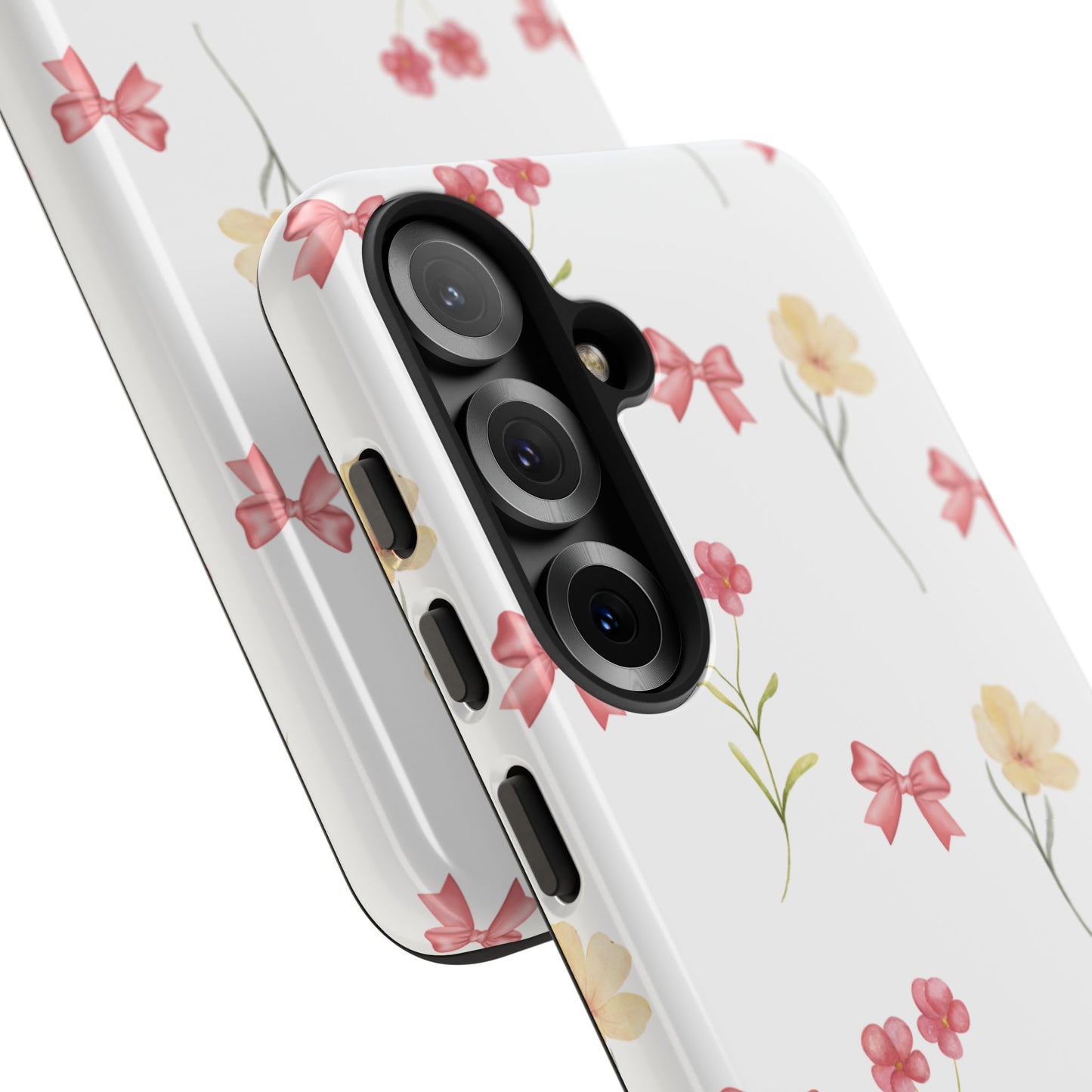 Aesthetic Floral Phone Case, Wild Flower Phone Case, Samsung Galaxy S24 S23 Ultra, Bow Phone Case, Gifts For Her