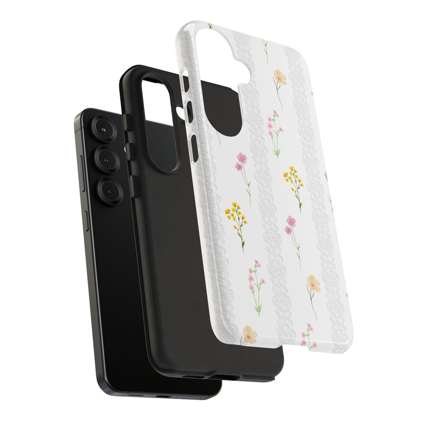 Aesthetic Wild Flower Phone Case, Coquette Aesthetics, Floral Pattern Cover, Minimaliste Style, Samsung Casing, S24 Cases