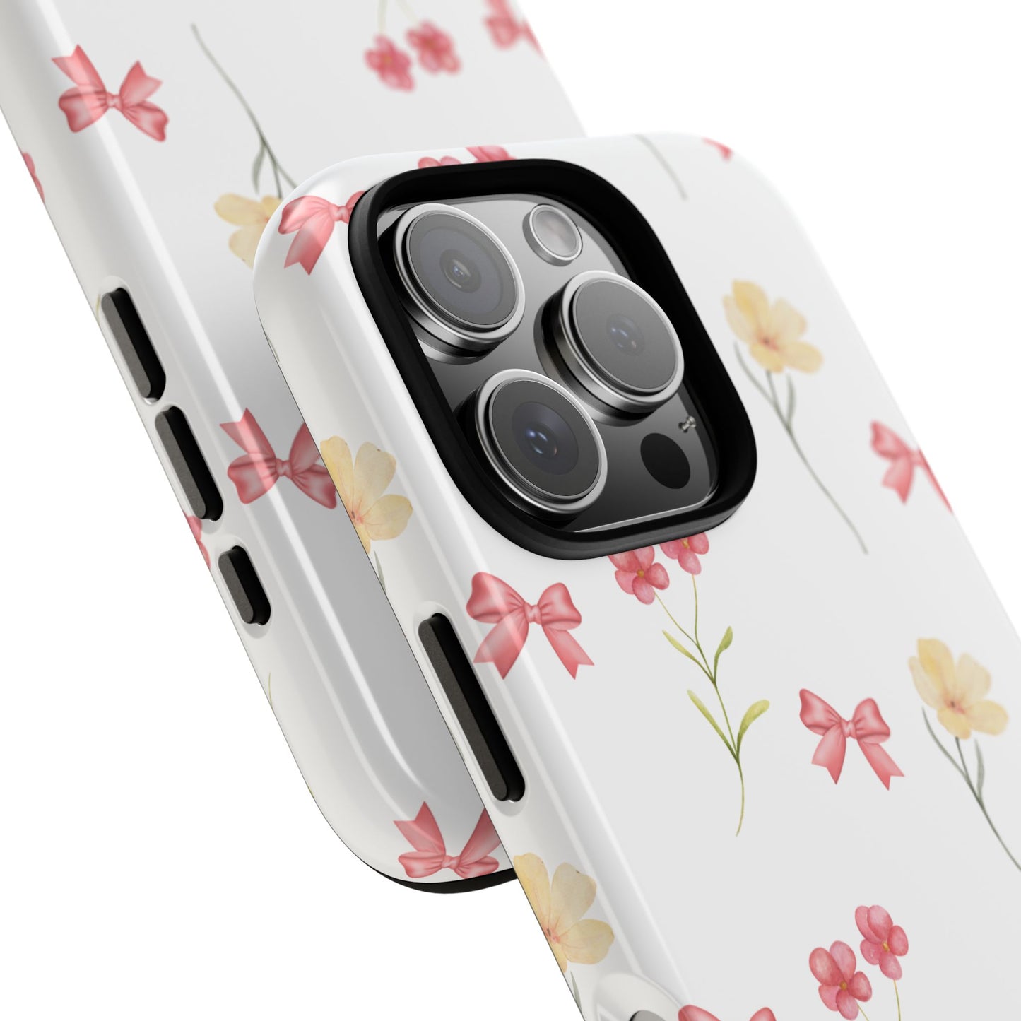 Aesthetic Floral Phone Case, Wild Flower Phone Cover, iPhone 16 15 14 13 12 Pro Max, Coquette Bow, iPhone Case, Gifts For Her