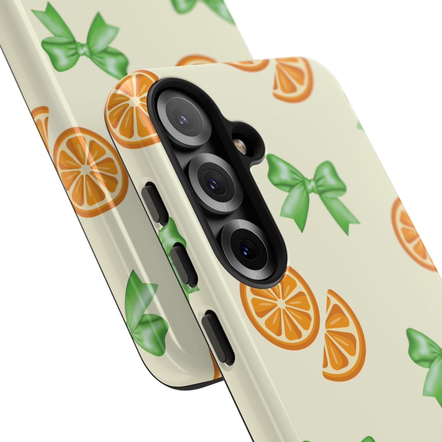 Cute Phone Case, Aesthetic Phone Cover, Trendy Samsung Case, Citrus Pattern, Green Coquette Bows, Gift For Her