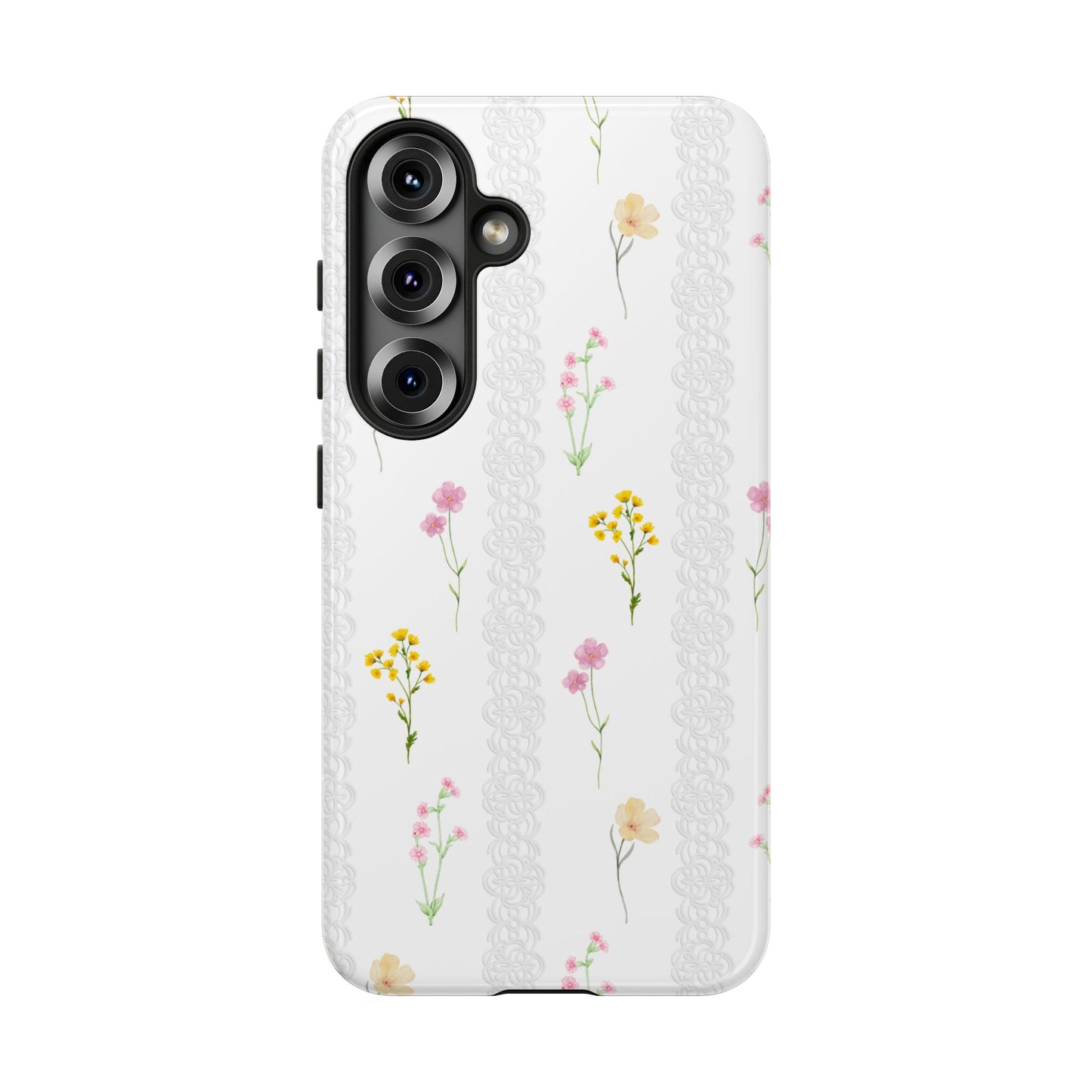 Aesthetic Wild Flower Phone Case, Coquette Aesthetics, Floral Pattern Cover, Minimaliste Style, Samsung Casing, S24 Cases