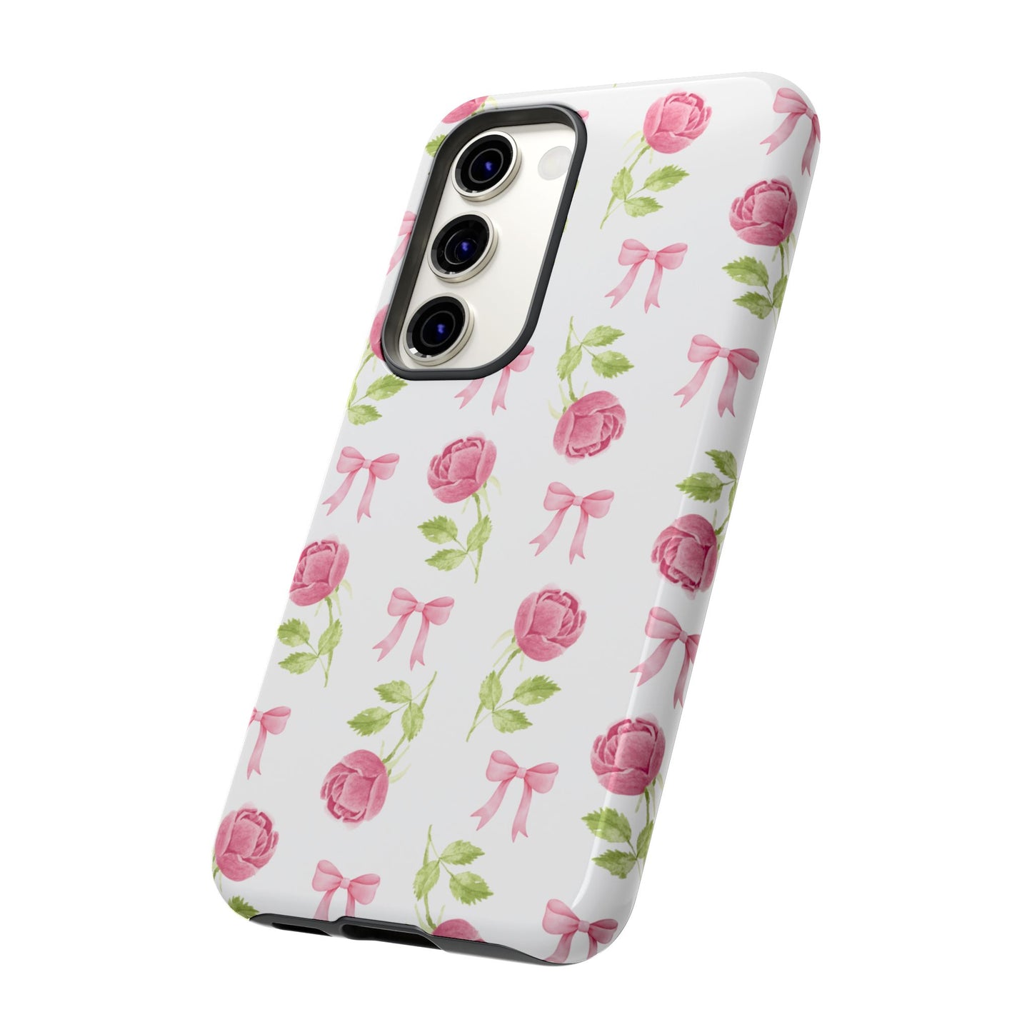 Floral Phone Case, Samsung Casing, Bow Coquette, Aesthetics Pink, Minimaliste Style, Gift For Her