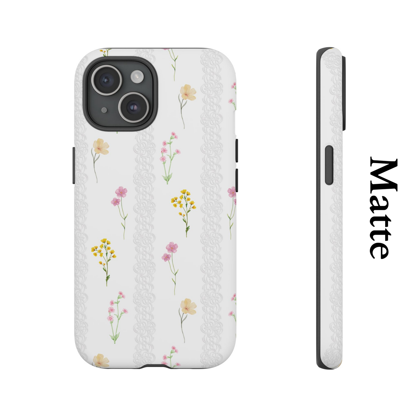 Aesthetic Wild Flower Phone Case, Floral Pattern Cover, iPhone 16 15 14 13 12 Pro Max, iPhone Case, Gift For Her