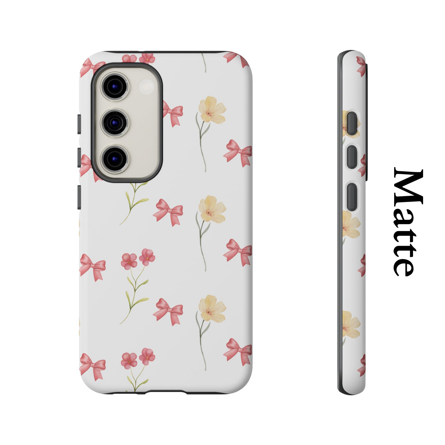 Aesthetic Floral Phone Case, Wild Flower Phone Cover, Samsung Galaxy S24 S23 Ultra, Coquette Bow, Gifts For Her