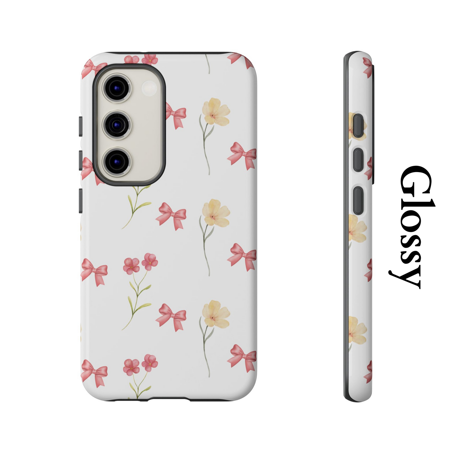 Aesthetic Floral Phone Case, Wild Flower Phone Cover, Samsung Galaxy S24 S23 Ultra, Coquette Bow, Gifts For Her