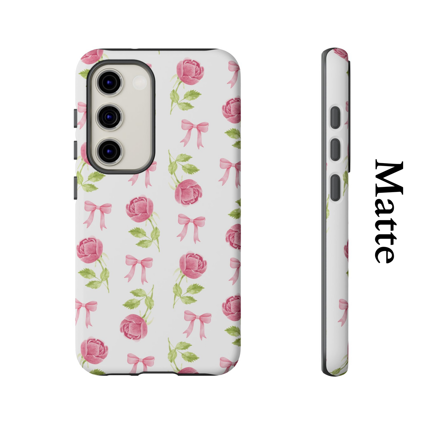 Floral Phone Case, Samsung Casing, Bow Coquette, Aesthetics Pink, Minimaliste Style, Gift For Her