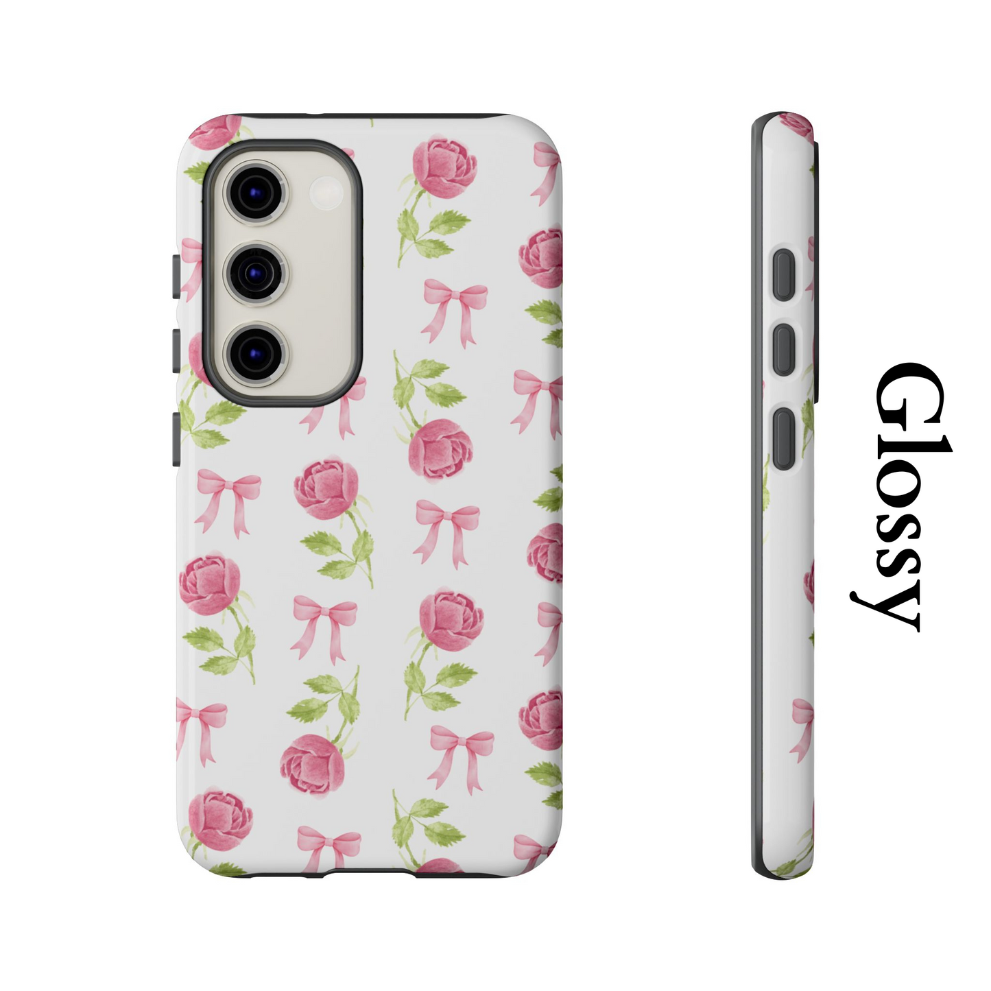 Floral Phone Case, Samsung Casing, Bow Coquette, Aesthetics Pink, Minimaliste Style, Gift For Her