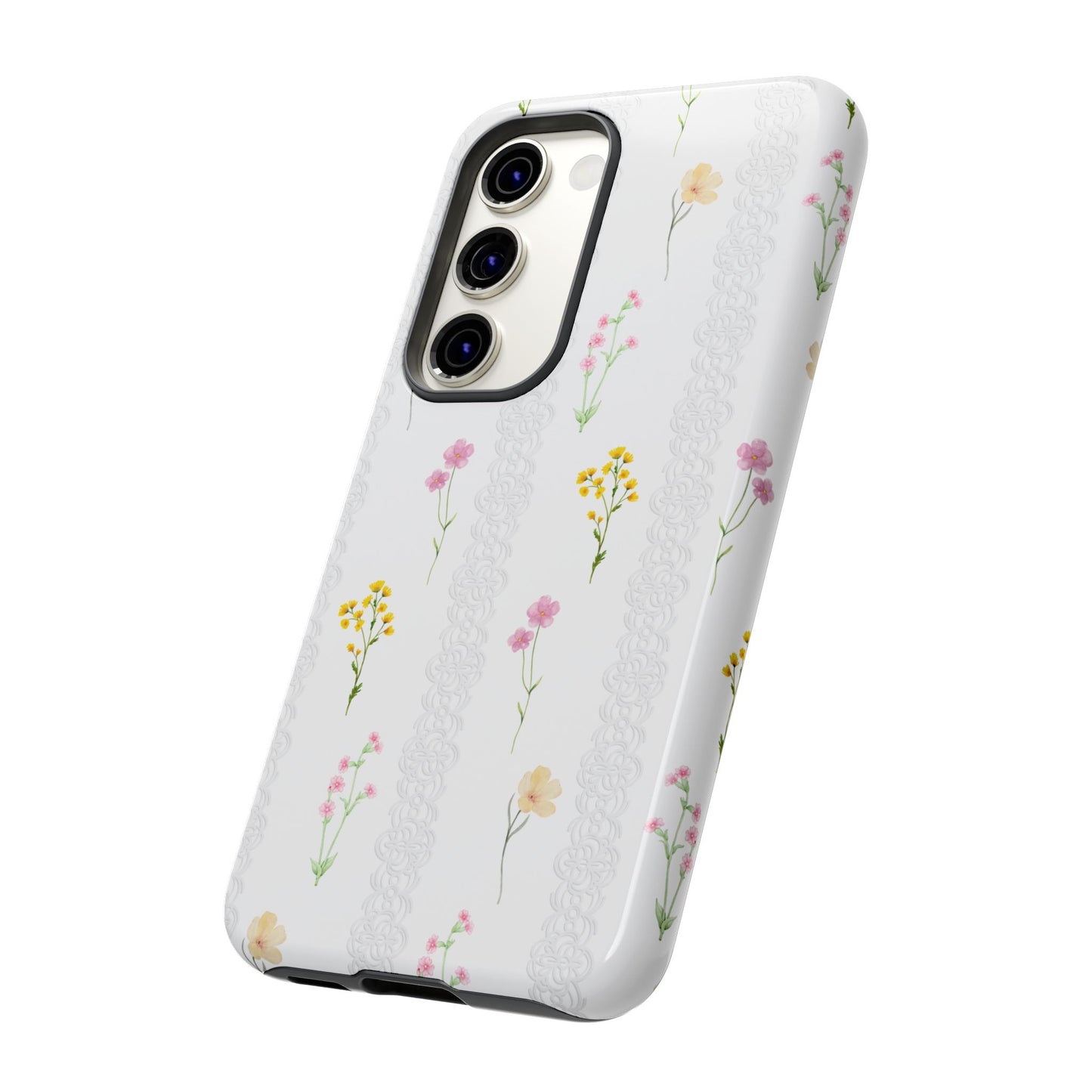 Aesthetic Wild Flower Phone Case, Coquette Aesthetics, Floral Pattern Cover, Minimaliste Style, Samsung Casing, S24 Cases