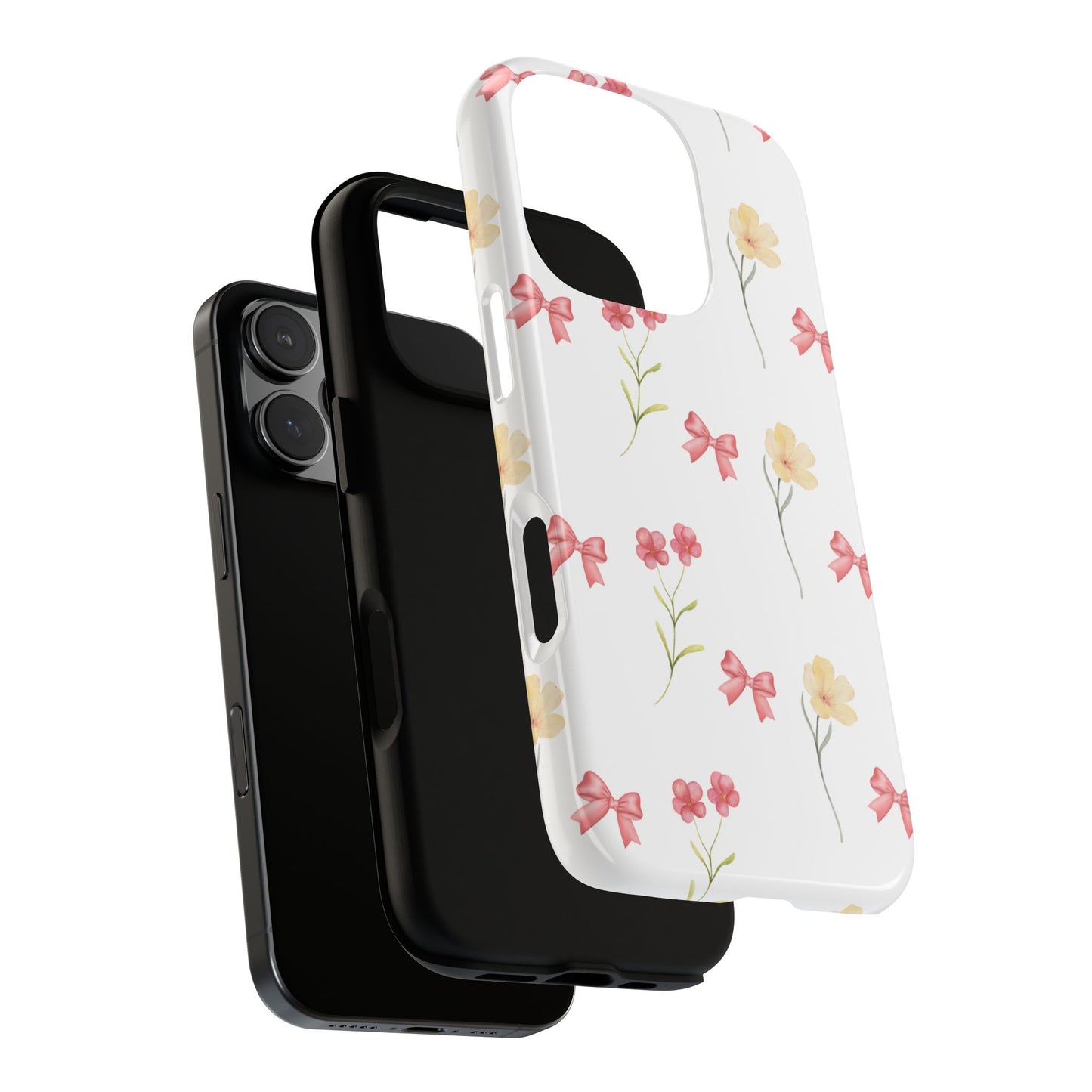 Aesthetic Floral Phone Case, Wild Flower Phone Cover, iPhone 16 15 14 13 12 Pro Max, Coquette Bow, iPhone Case, Gifts For Her